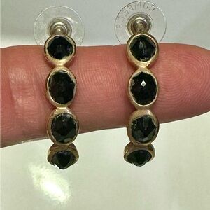 Ippolita Onyx Rose Gold Rock Candy Hoop Earrings